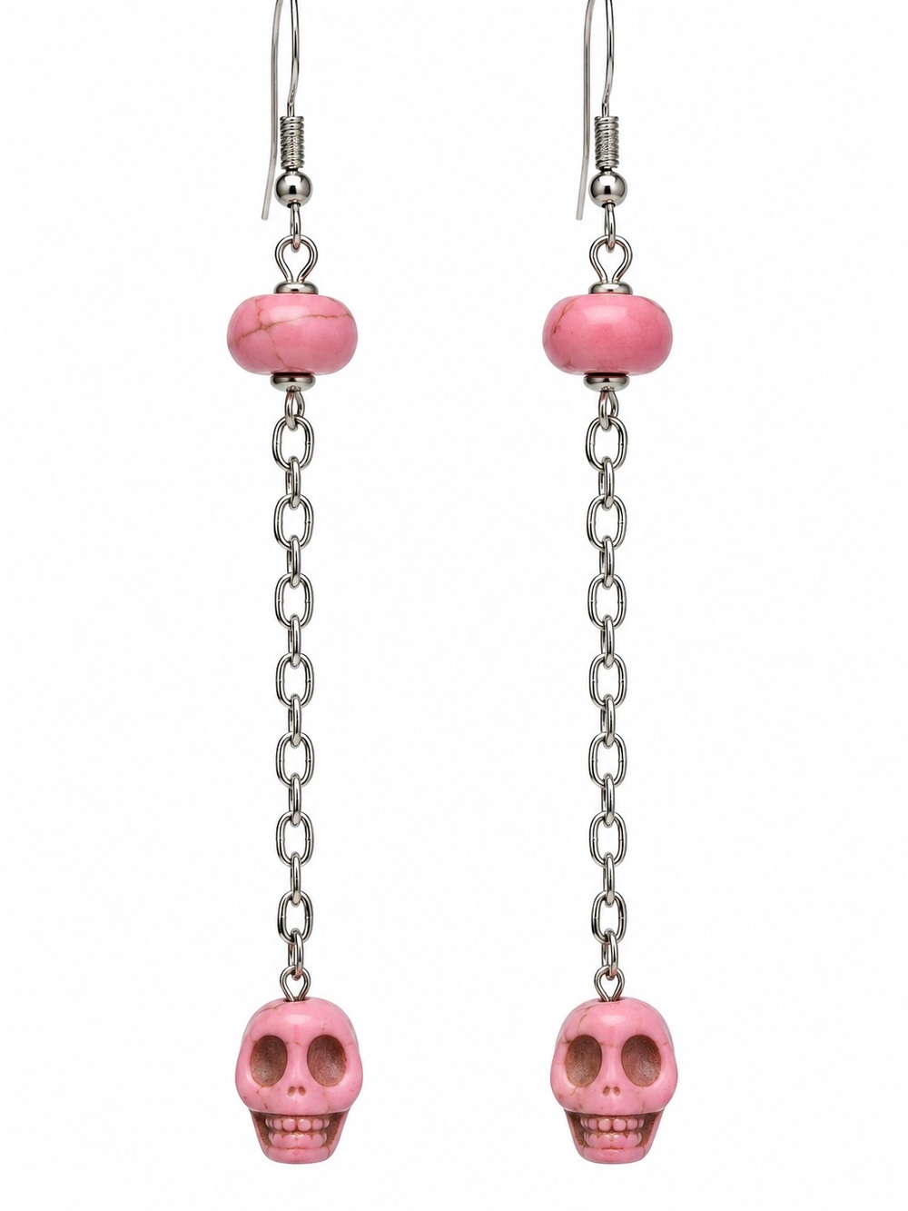 Stone skull earrings